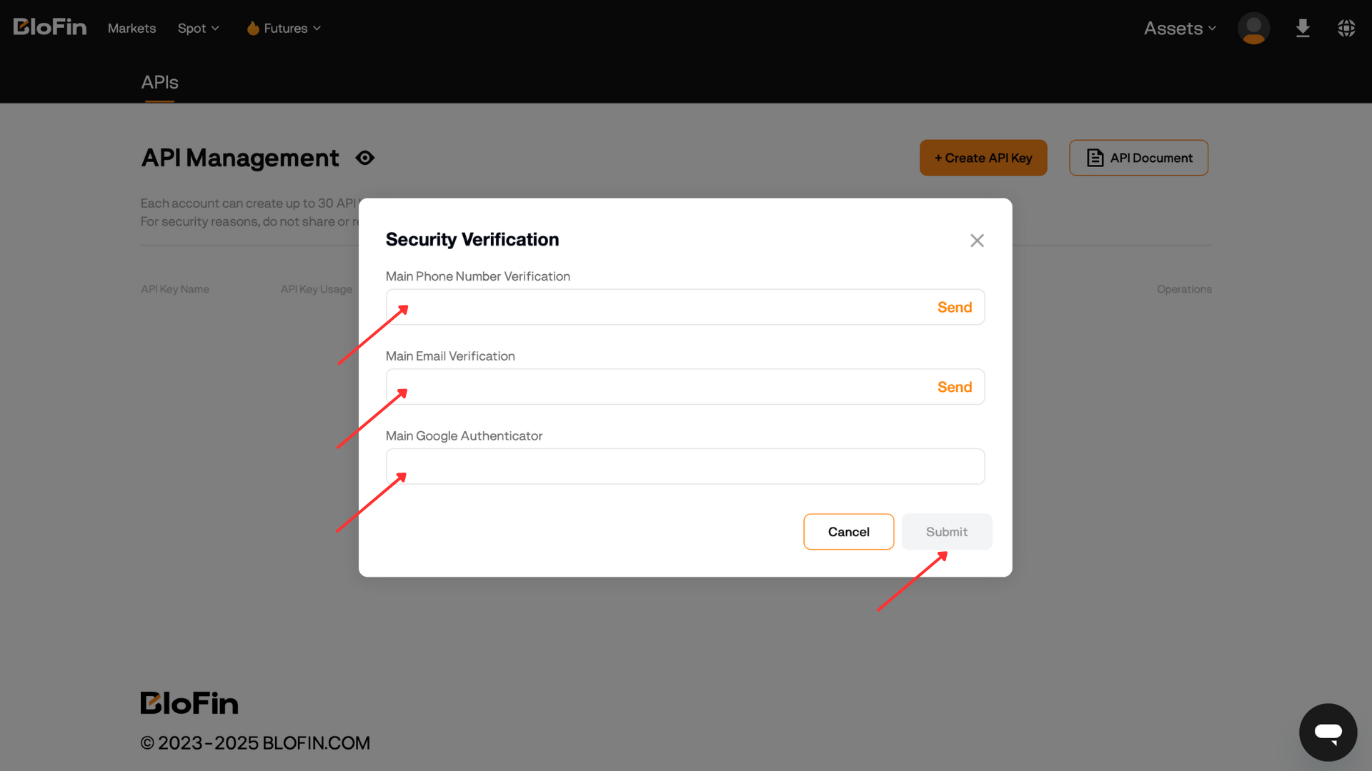 The security verification dialog